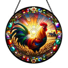 Rooster Sun Catcher Decoration Stained Glass Window Hanging