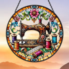 Sewing Machine Sun Catcher Decoration Stained Glass Window Hanging