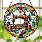 Sewing Machine Sun Catcher Decoration Stained Glass Window Hanging