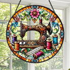 Sewing Machine Sun Catcher Decoration Stained Glass Window Hanging
