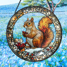Squirrel Sun Catcher Decoration Stained Glass Window Hanging