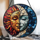 Sun and Moon Sun Catcher Decoration Stained Glass Window Hanging