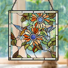 Sunflower and Birds Sun Catcher Decoration Stained Glass Window Hanging