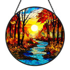Sunrise Tree and River Sun Catcher Decoration Stained Glass Window Hanging