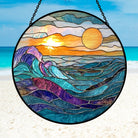 Sunset River Sun Catcher Decoration Stained Glass Window Hanging