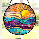 Sunset River Sun Catcher Decoration Stained Glass Window Hanging