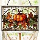Translucent Pumpkin Sun Catcher Decoration Stained Glass Window Hanging