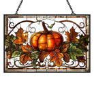 Translucent Pumpkin Sun Catcher Decoration Stained Glass Window Hanging