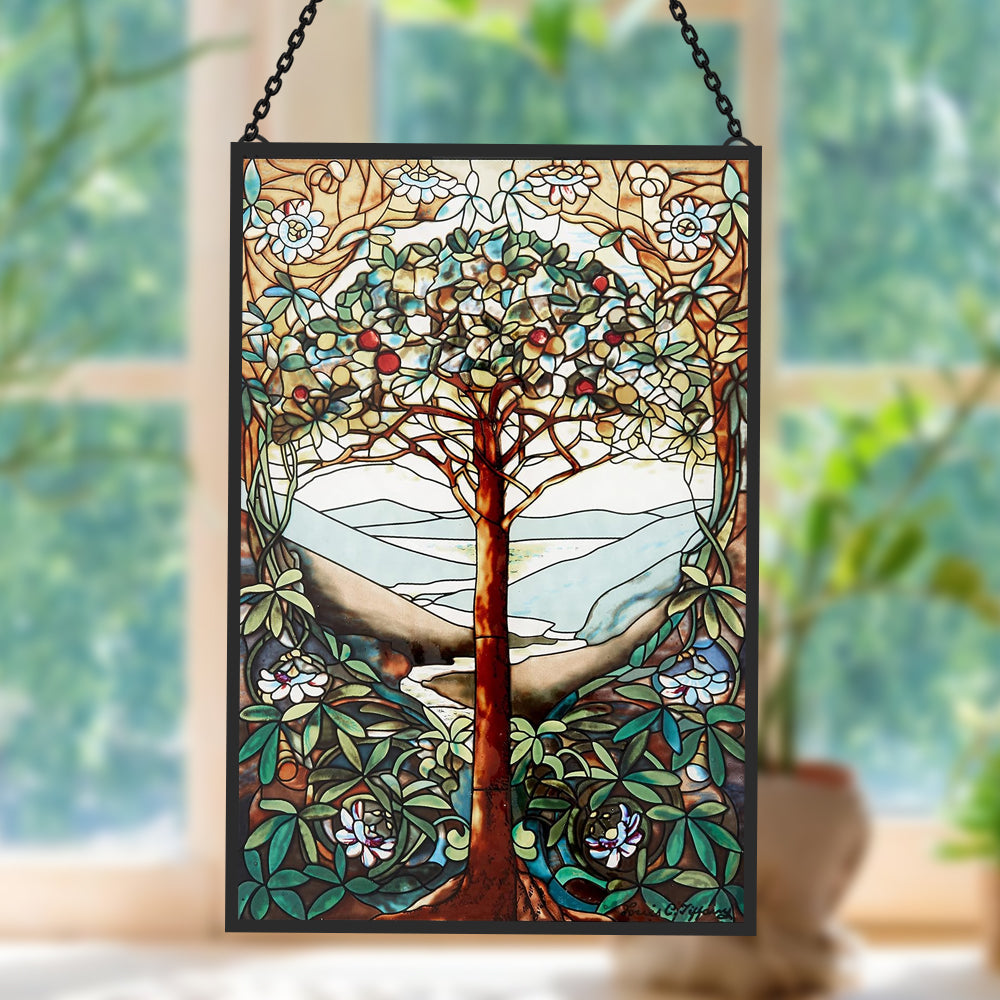 Tree of Life Sun Catcher Decoration Stained Glass Window Hanging