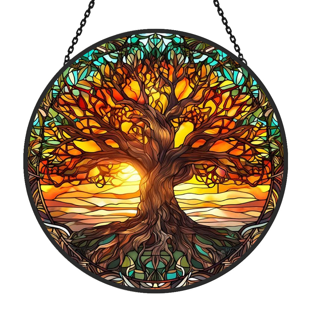 Tree of Life Sun Catcher Decoration Stained Glass Window Hanging