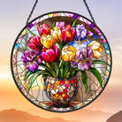 Tulip Sun Catcher Decoration Stained Glass Window Hanging