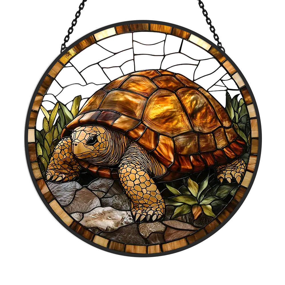 Turtle Sun Catcher Decoration Stained Glass Window Hanging