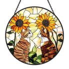 Two Cute Cats Sun Catcher Decoration Stained Glass Window Hanging