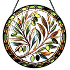 Vibrant Olive Tree Sun Catcher Decoration Stained Glass Window Hanging
