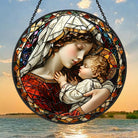 Virgin Mary Sun Catcher Decoration Stained Glass Window Hanging