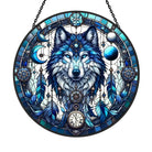 Wolf Sun Catcher Decoration Stained Glass Window Hanging
